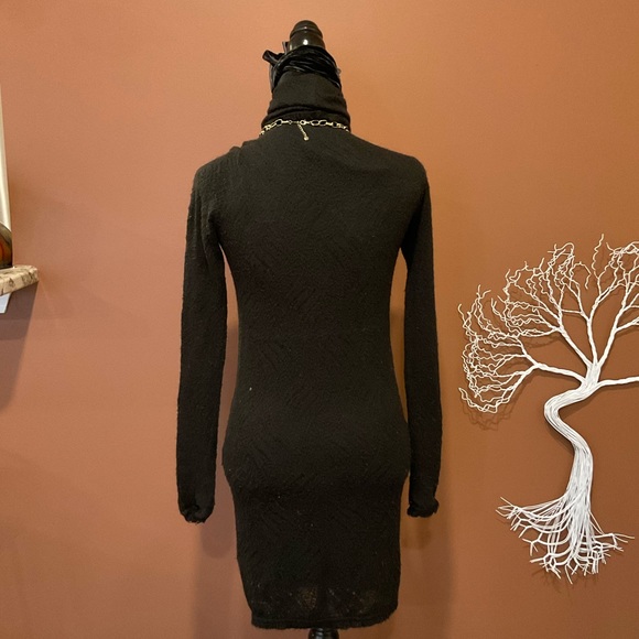 Made in Italy black wool and acrylic turtleneck dress. - Picture 2 of 6